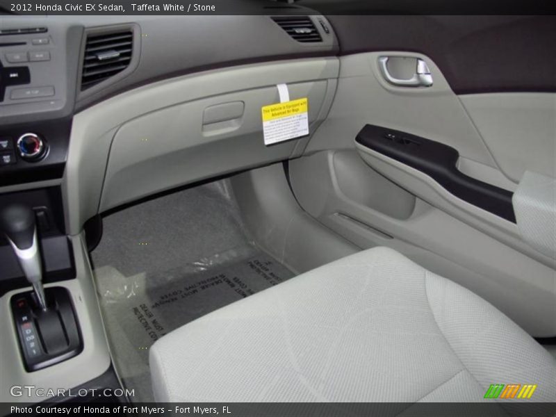 Taffeta White / Stone 2012 Honda Civic EX Sedan
