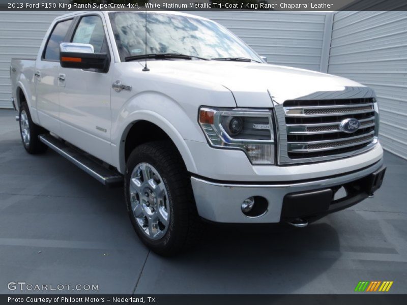 White Platinum Metallic Tri-Coat / King Ranch Chaparral Leather 2013 Ford F150 King Ranch SuperCrew 4x4