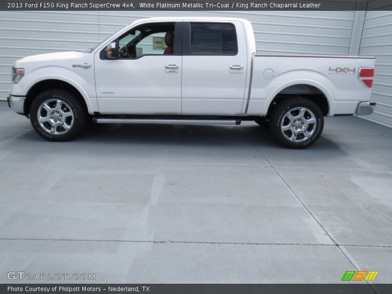 White Platinum Metallic Tri-Coat / King Ranch Chaparral Leather 2013 Ford F150 King Ranch SuperCrew 4x4