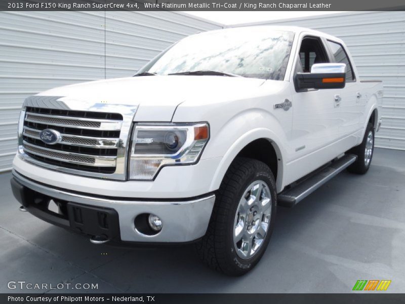 White Platinum Metallic Tri-Coat / King Ranch Chaparral Leather 2013 Ford F150 King Ranch SuperCrew 4x4