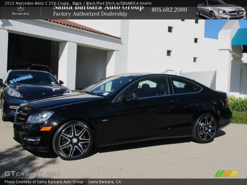 Black / Black/Red Stitch w/DINAMICA Inserts 2013 Mercedes-Benz C 250 Coupe