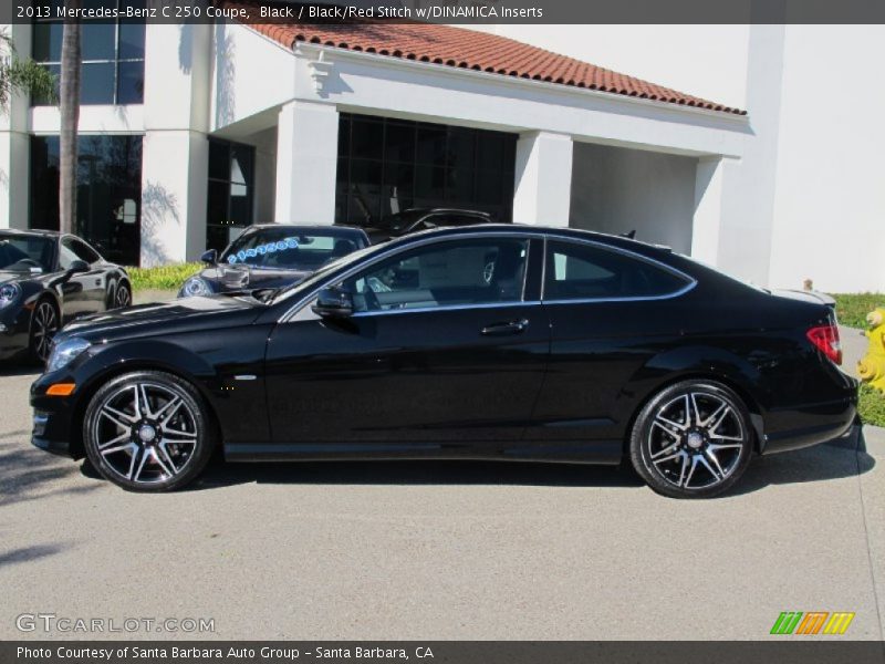 Black / Black/Red Stitch w/DINAMICA Inserts 2013 Mercedes-Benz C 250 Coupe