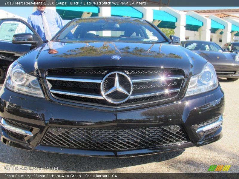 Black / Black/Red Stitch w/DINAMICA Inserts 2013 Mercedes-Benz C 250 Coupe