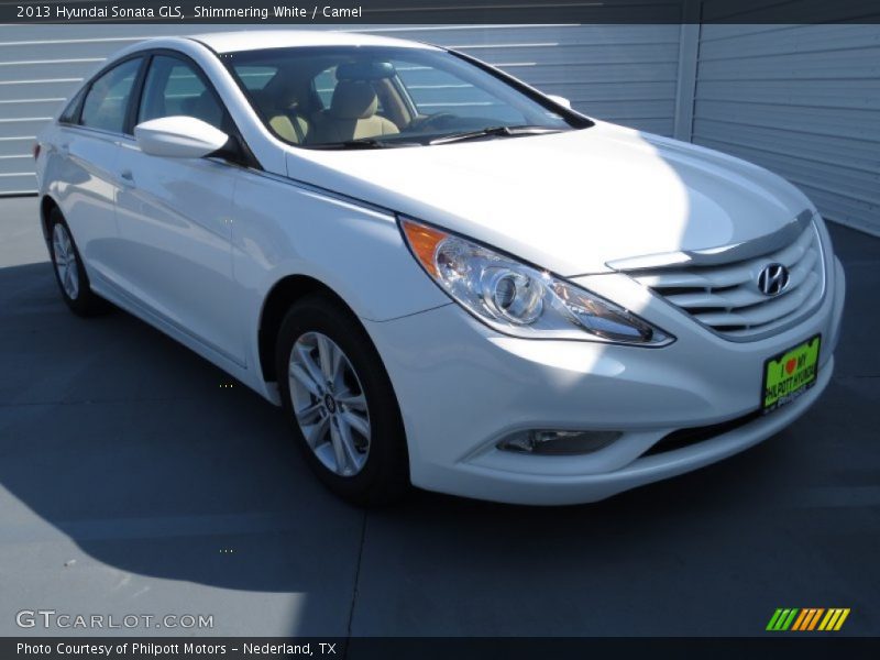 Shimmering White / Camel 2013 Hyundai Sonata GLS