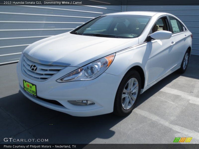 Shimmering White / Camel 2013 Hyundai Sonata GLS