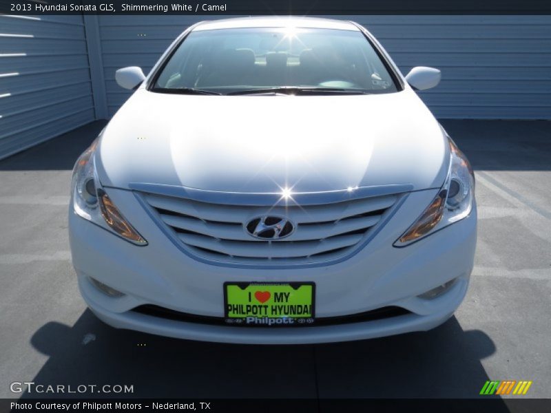 Shimmering White / Camel 2013 Hyundai Sonata GLS