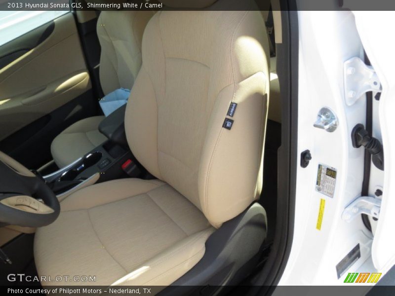 Shimmering White / Camel 2013 Hyundai Sonata GLS