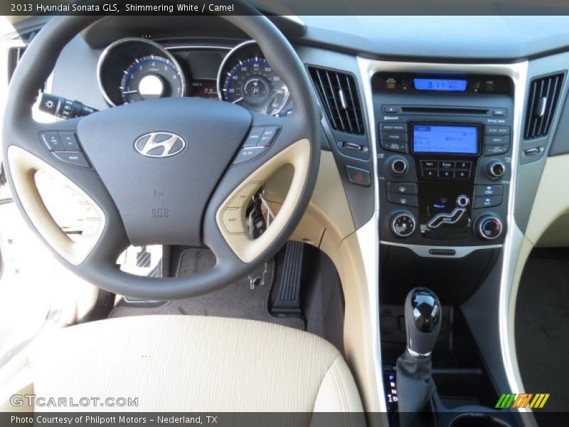Shimmering White / Camel 2013 Hyundai Sonata GLS