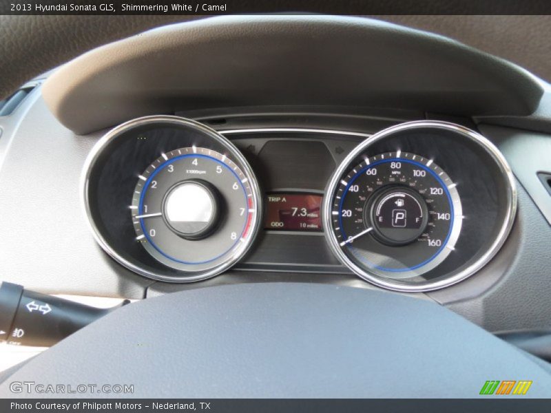 Shimmering White / Camel 2013 Hyundai Sonata GLS