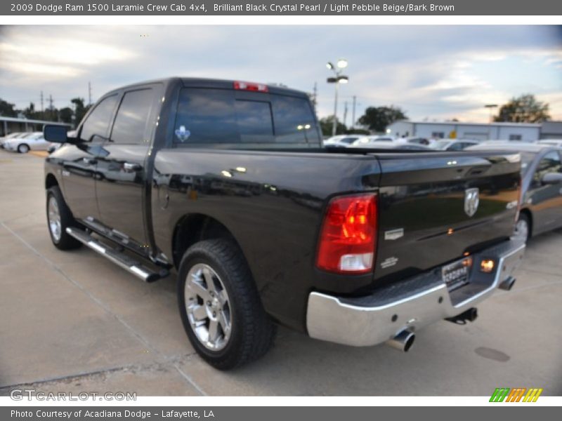 Brilliant Black Crystal Pearl / Light Pebble Beige/Bark Brown 2009 Dodge Ram 1500 Laramie Crew Cab 4x4