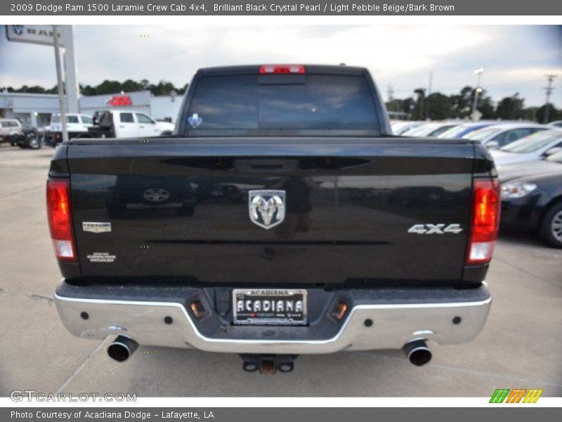 Brilliant Black Crystal Pearl / Light Pebble Beige/Bark Brown 2009 Dodge Ram 1500 Laramie Crew Cab 4x4