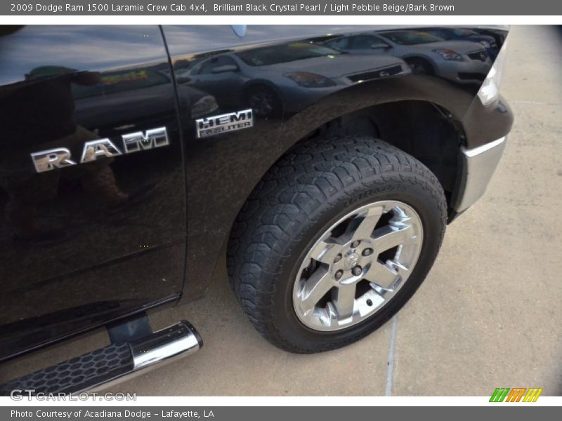 Brilliant Black Crystal Pearl / Light Pebble Beige/Bark Brown 2009 Dodge Ram 1500 Laramie Crew Cab 4x4