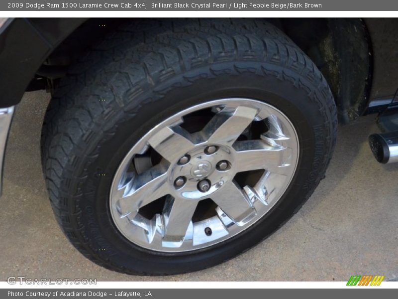 Brilliant Black Crystal Pearl / Light Pebble Beige/Bark Brown 2009 Dodge Ram 1500 Laramie Crew Cab 4x4
