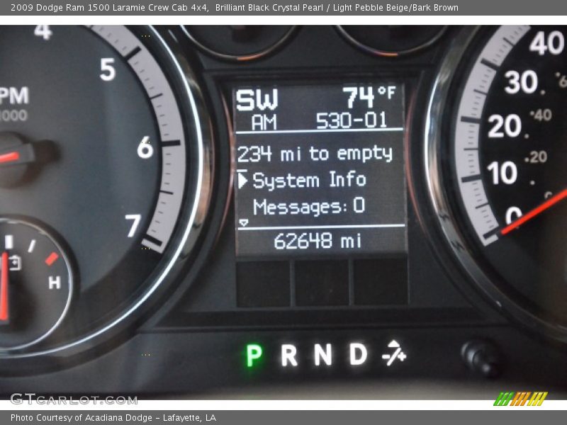 Brilliant Black Crystal Pearl / Light Pebble Beige/Bark Brown 2009 Dodge Ram 1500 Laramie Crew Cab 4x4