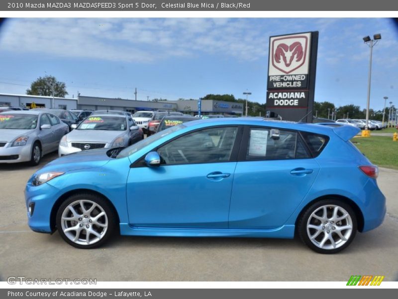Celestial Blue Mica / Black/Red 2010 Mazda MAZDA3 MAZDASPEED3 Sport 5 Door