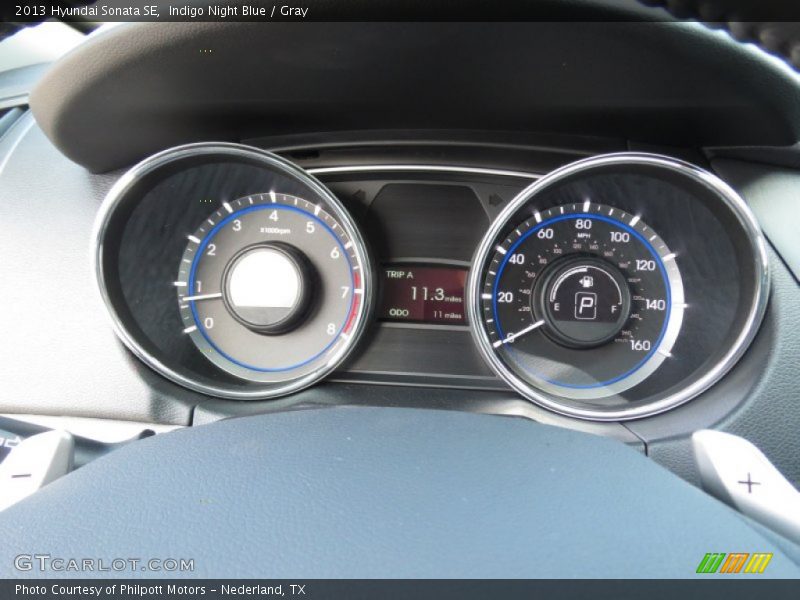 Indigo Night Blue / Gray 2013 Hyundai Sonata SE
