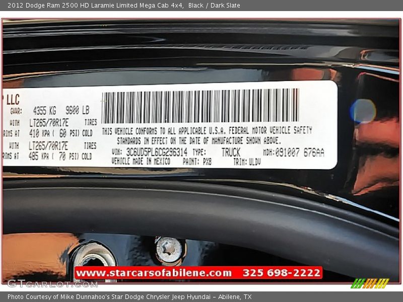 Black / Dark Slate 2012 Dodge Ram 2500 HD Laramie Limited Mega Cab 4x4