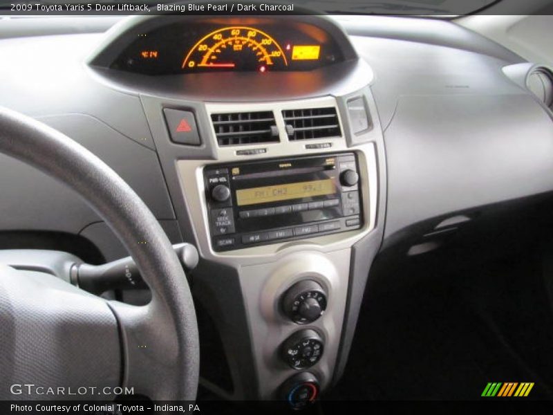 Blazing Blue Pearl / Dark Charcoal 2009 Toyota Yaris 5 Door Liftback