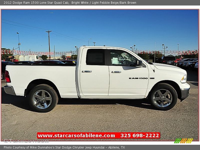 Bright White / Light Pebble Beige/Bark Brown 2012 Dodge Ram 1500 Lone Star Quad Cab