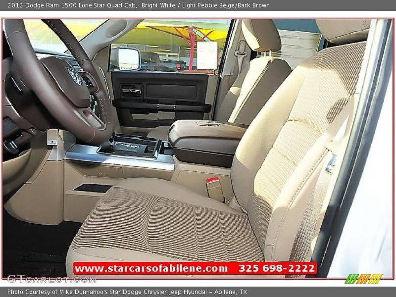 Bright White / Light Pebble Beige/Bark Brown 2012 Dodge Ram 1500 Lone Star Quad Cab