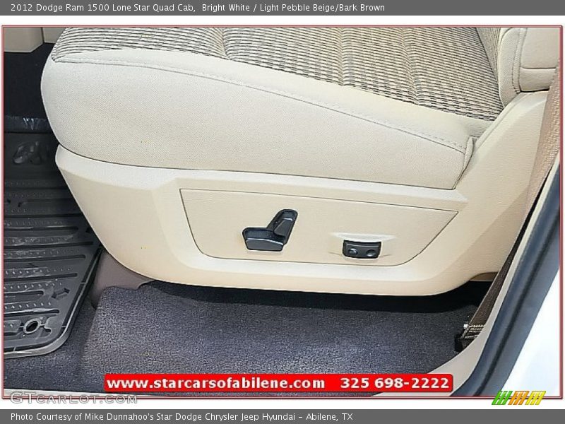 Bright White / Light Pebble Beige/Bark Brown 2012 Dodge Ram 1500 Lone Star Quad Cab