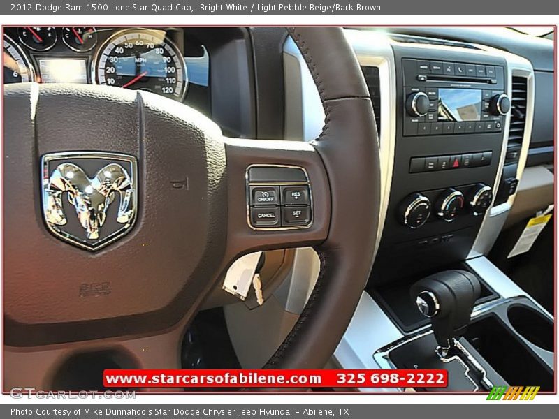 Bright White / Light Pebble Beige/Bark Brown 2012 Dodge Ram 1500 Lone Star Quad Cab