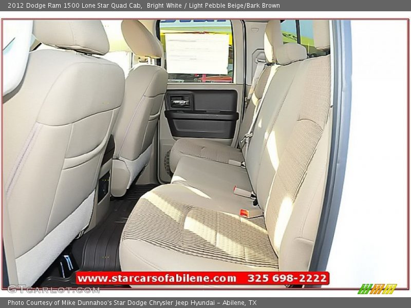 Bright White / Light Pebble Beige/Bark Brown 2012 Dodge Ram 1500 Lone Star Quad Cab
