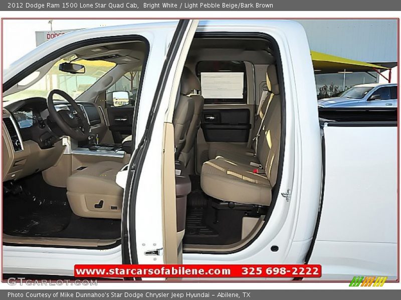 Bright White / Light Pebble Beige/Bark Brown 2012 Dodge Ram 1500 Lone Star Quad Cab