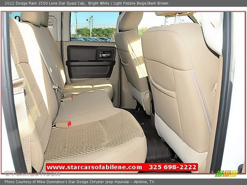 Bright White / Light Pebble Beige/Bark Brown 2012 Dodge Ram 1500 Lone Star Quad Cab