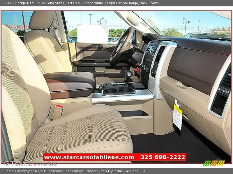 Bright White / Light Pebble Beige/Bark Brown 2012 Dodge Ram 1500 Lone Star Quad Cab