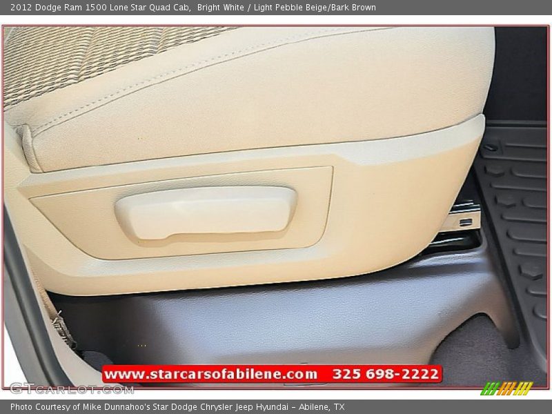 Bright White / Light Pebble Beige/Bark Brown 2012 Dodge Ram 1500 Lone Star Quad Cab
