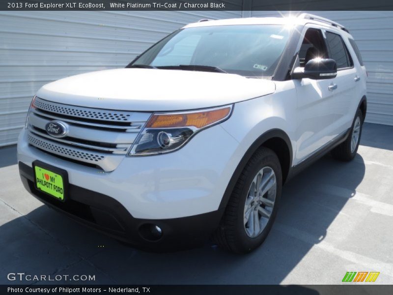 White Platinum Tri-Coat / Charcoal Black 2013 Ford Explorer XLT EcoBoost