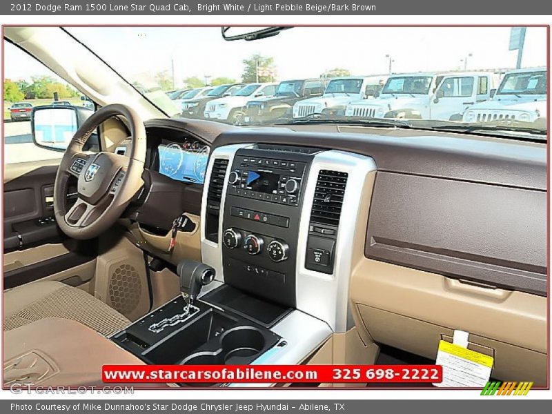 Bright White / Light Pebble Beige/Bark Brown 2012 Dodge Ram 1500 Lone Star Quad Cab