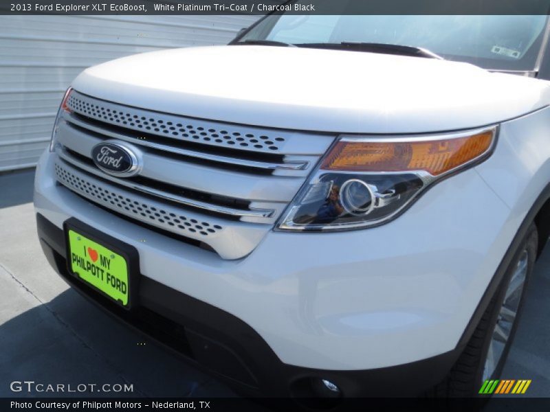 White Platinum Tri-Coat / Charcoal Black 2013 Ford Explorer XLT EcoBoost