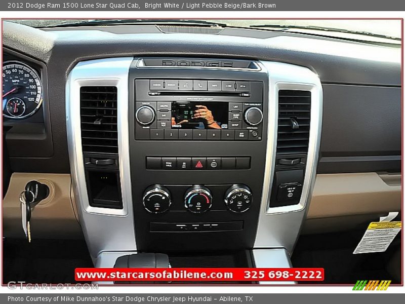 Bright White / Light Pebble Beige/Bark Brown 2012 Dodge Ram 1500 Lone Star Quad Cab