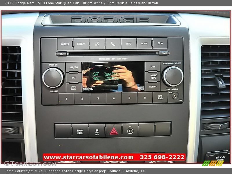 Bright White / Light Pebble Beige/Bark Brown 2012 Dodge Ram 1500 Lone Star Quad Cab