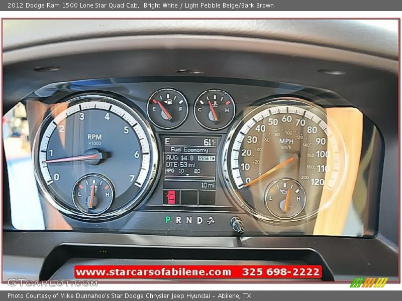 Bright White / Light Pebble Beige/Bark Brown 2012 Dodge Ram 1500 Lone Star Quad Cab