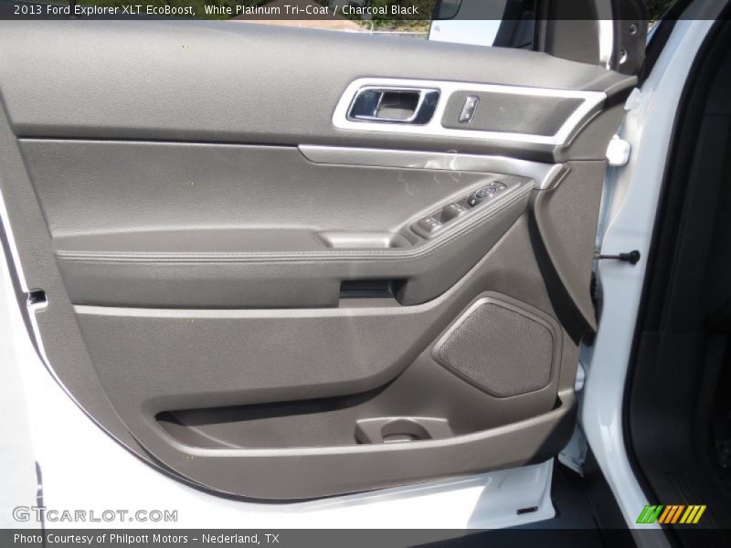 White Platinum Tri-Coat / Charcoal Black 2013 Ford Explorer XLT EcoBoost