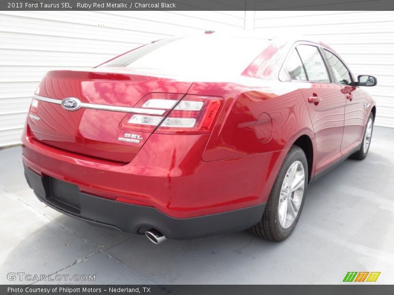 Ruby Red Metallic / Charcoal Black 2013 Ford Taurus SEL