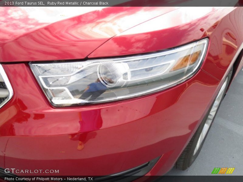 Ruby Red Metallic / Charcoal Black 2013 Ford Taurus SEL