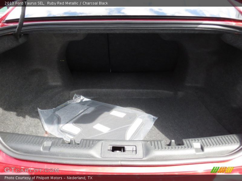 Ruby Red Metallic / Charcoal Black 2013 Ford Taurus SEL