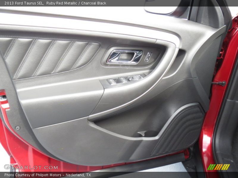 Ruby Red Metallic / Charcoal Black 2013 Ford Taurus SEL