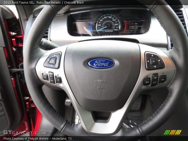 Ruby Red Metallic / Charcoal Black 2013 Ford Taurus SEL