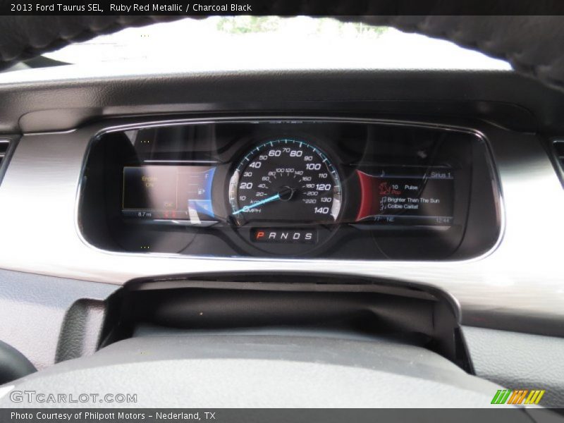 Ruby Red Metallic / Charcoal Black 2013 Ford Taurus SEL