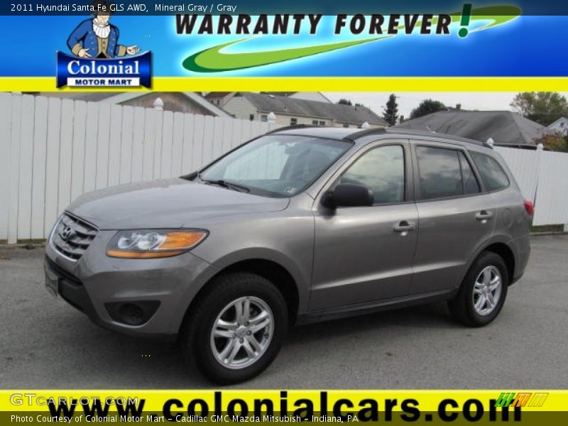 Mineral Gray / Gray 2011 Hyundai Santa Fe GLS AWD