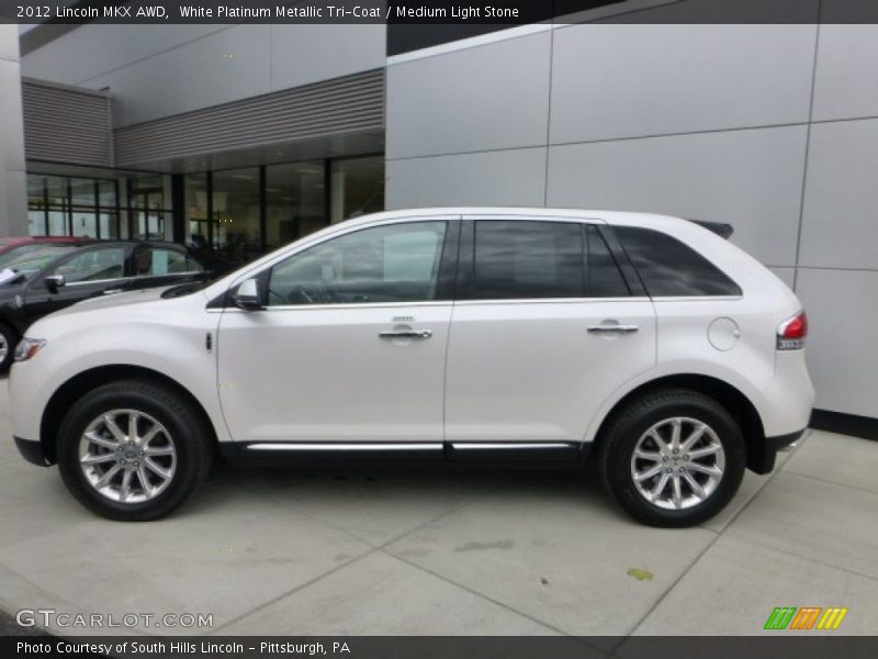 White Platinum Metallic Tri-Coat / Medium Light Stone 2012 Lincoln MKX AWD