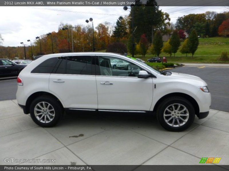 White Platinum Metallic Tri-Coat / Medium Light Stone 2012 Lincoln MKX AWD