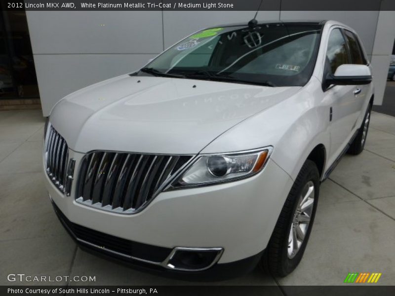 White Platinum Metallic Tri-Coat / Medium Light Stone 2012 Lincoln MKX AWD