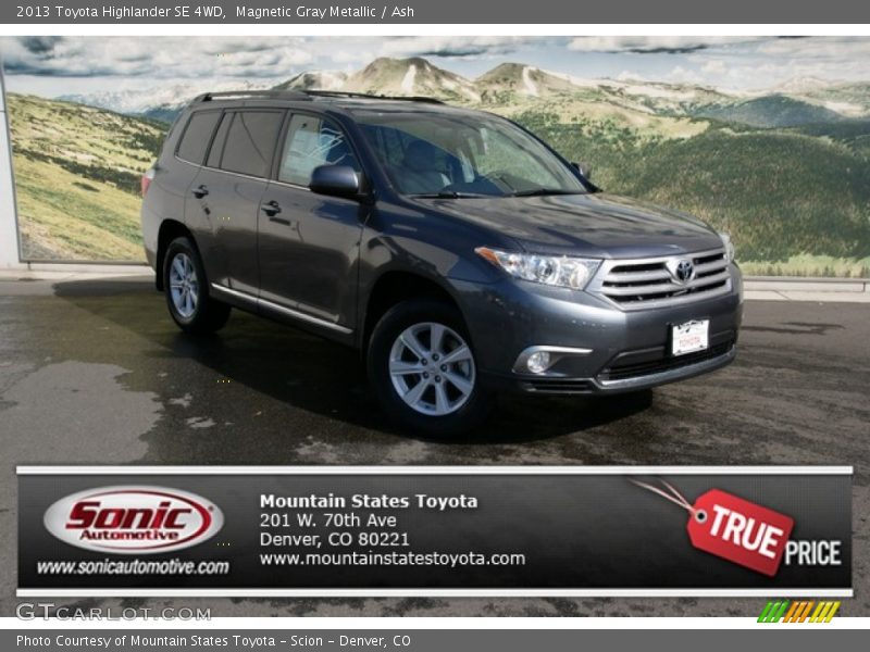 Magnetic Gray Metallic / Ash 2013 Toyota Highlander SE 4WD