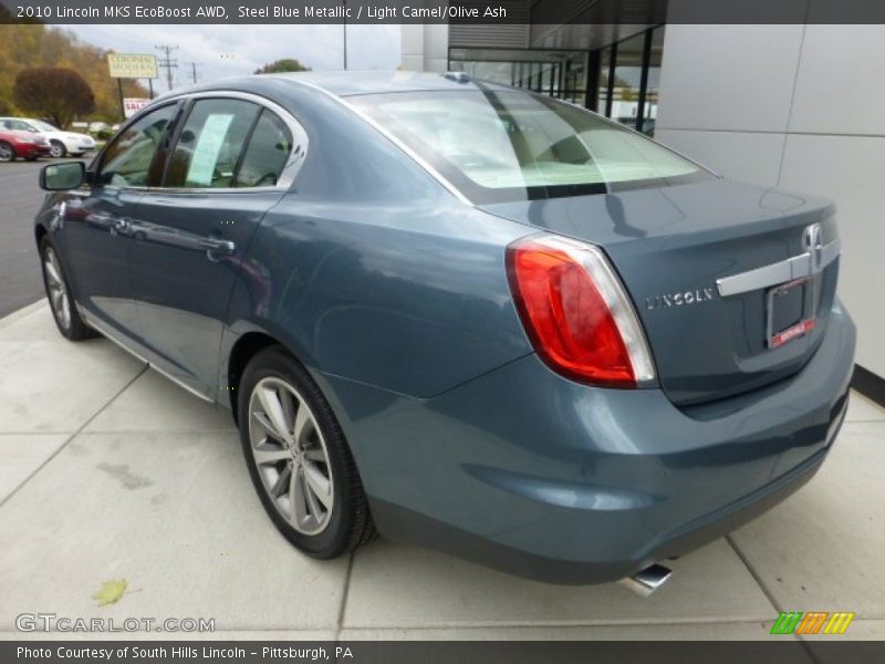 Steel Blue Metallic / Light Camel/Olive Ash 2010 Lincoln MKS EcoBoost AWD